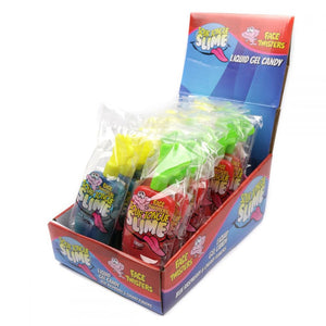FACE TWISTERS SOUR TONGUE SLIME BLUE RASPBERRY AND CHERRY 24 PIECE