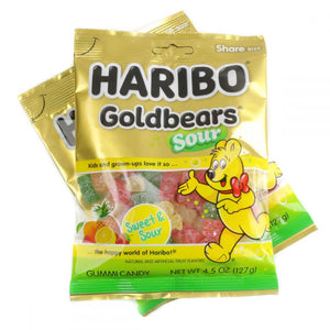 HARIBO SOUR GOLD BEARS 4.5OZ BAG