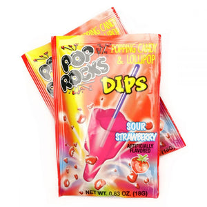 POP ROCKS DIPS SOUR STRAWBERRY 18 PACK